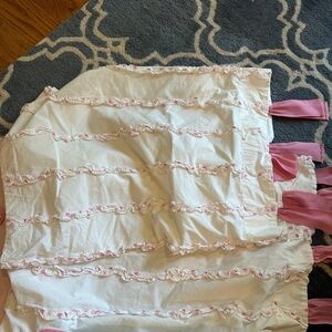 Pottery Barn Kids Standard Pillow Shams - pink Polka Dot Ruffles